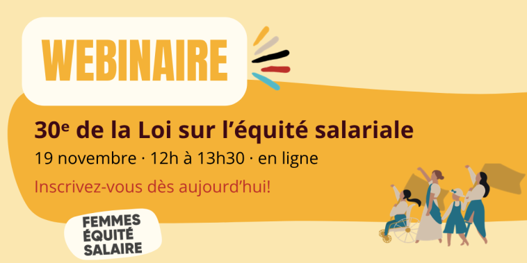 Un webinaire pour les 30 ans de la Loi sur l’équité salariale